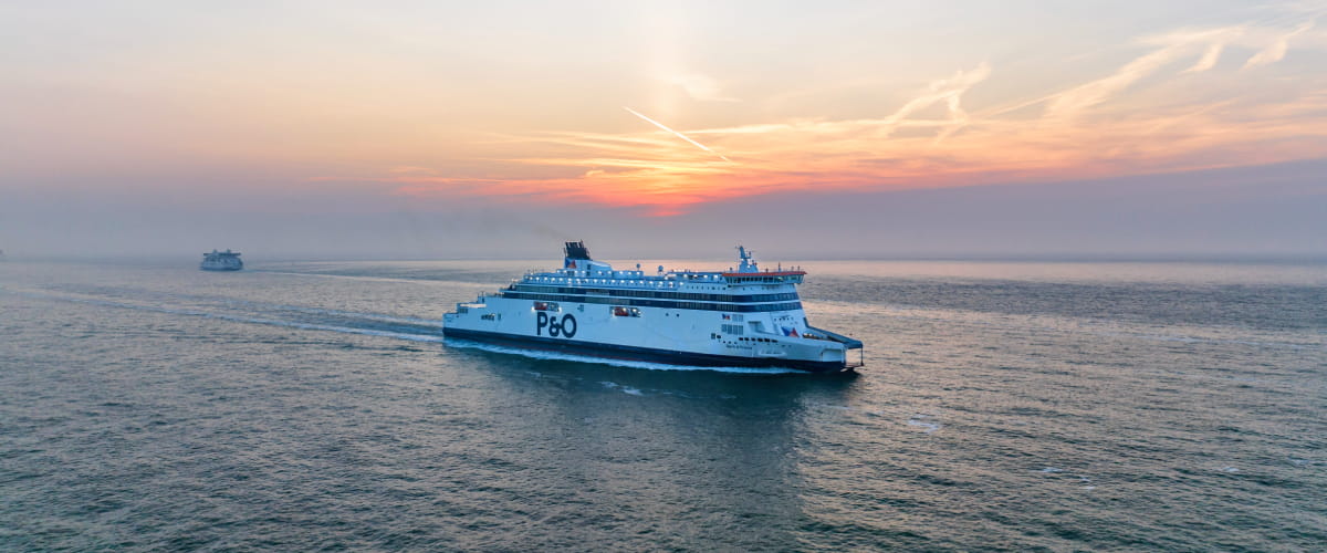 P&O Ferry at sunset