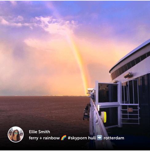 Mini Cruise from Hull sailing in front of a rainbow